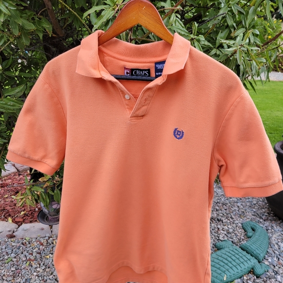 Mens Chaps Orange Cotton Polo Shirt Small - Picture 1 of 7